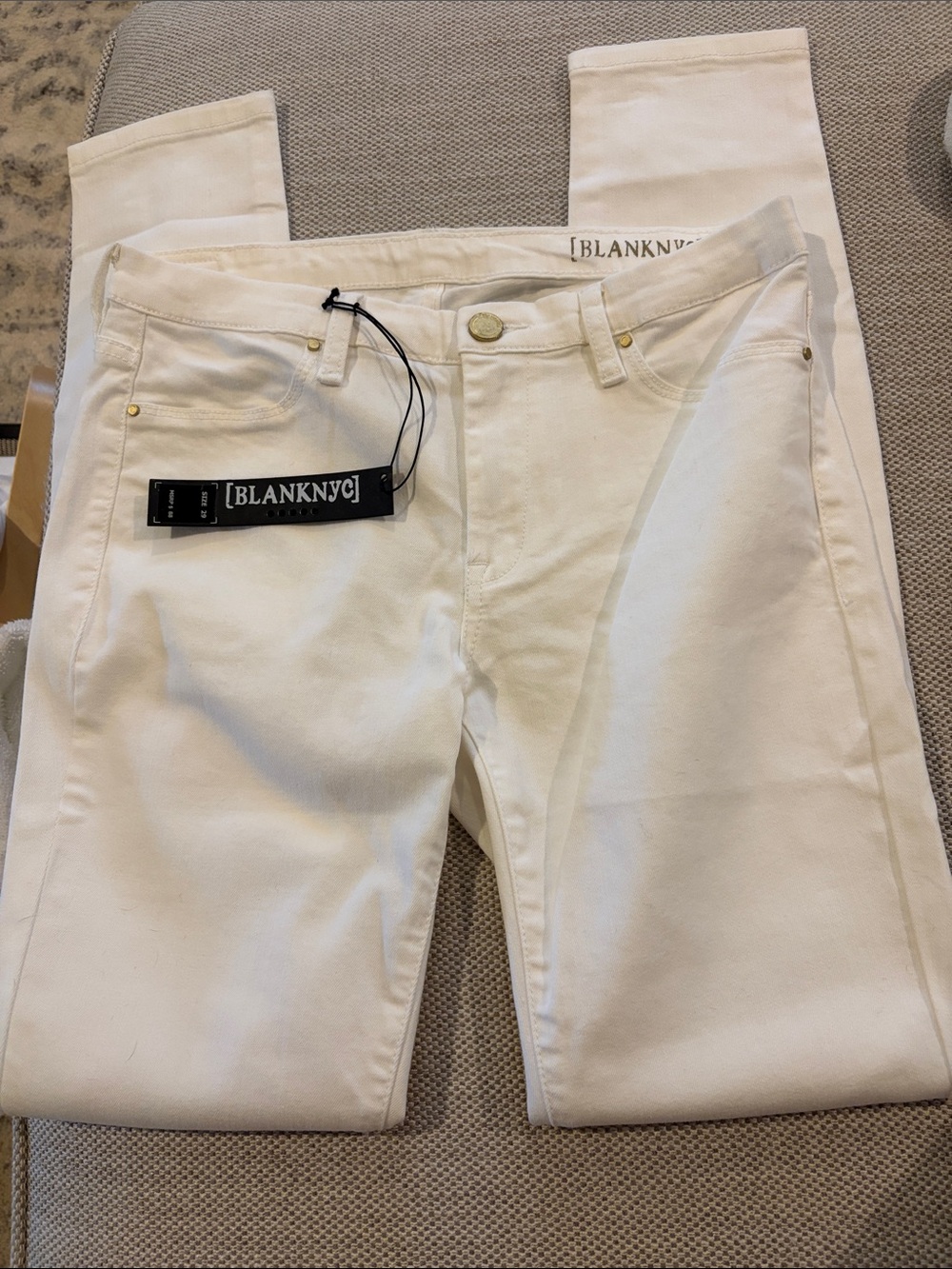 Blank NYC Women's White Super Skinny The Spray on Jeans